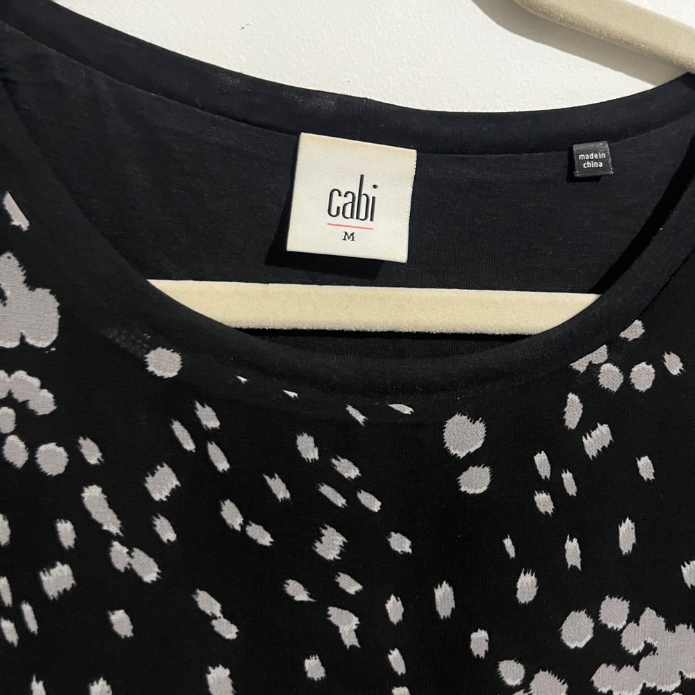 CAbi Black and White Sheer Blouse - Picture 4 of 5